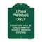 Signmission Tenant Parking Violators Will Towed Away Car Owners Expense Alum Sign, 18" L, 24" H, G-1824-22827 A-DES-G-1824-22827 - alternate 1